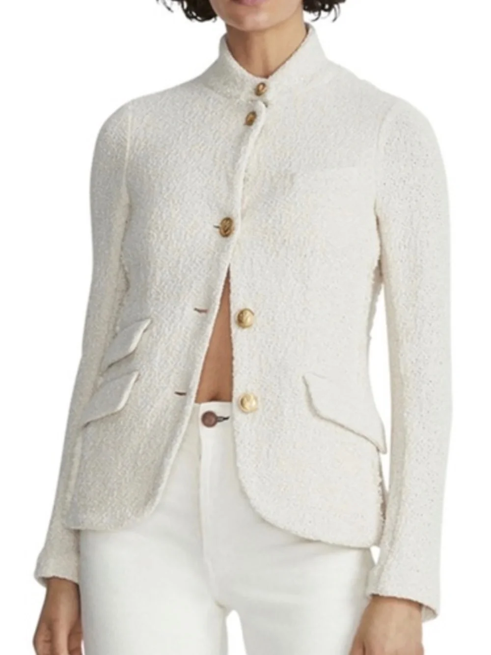 NWT Ivory rag & bone Cotton Tweed Slade Blazer SZ 12